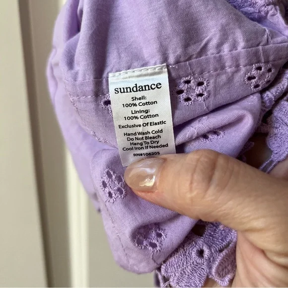 NWT Sundance Calabria Camisole Embroidered Lace Top lilac adjustable straps sz L - Picture 9 of 9